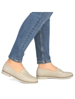 Dámské kožené mokasíny lords beige Rieker 75300-63 Dámské kožené mokasíny lords beige Rieker 75300-63