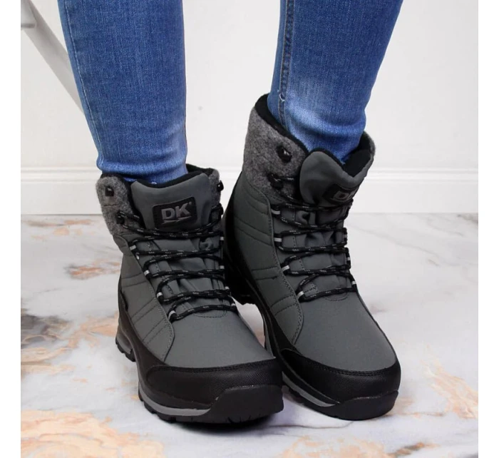 Zimní sněhové boty nepromokavé šedé DK Zimní sněhové boty nepromokavé šedé DK
