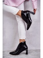 Kožené holínky na sloupku Černe model 21598292 - Maciejka