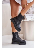 Zateplené botky workerky z eko kůže na zip černé Naleli Zateplené botky workerky z eko kůže na zip černé Naleli