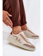 Nízké Dámské Sportovní Boty Z Eko Kůže Béžové Iladira Nízké Dámské Sportovní Boty Z Eko Kůže Béžové Iladira