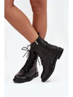 Kožené Zateplené Dámské Kotníkové Workery Big Star model 21708648 Černé - Big Star Shoes