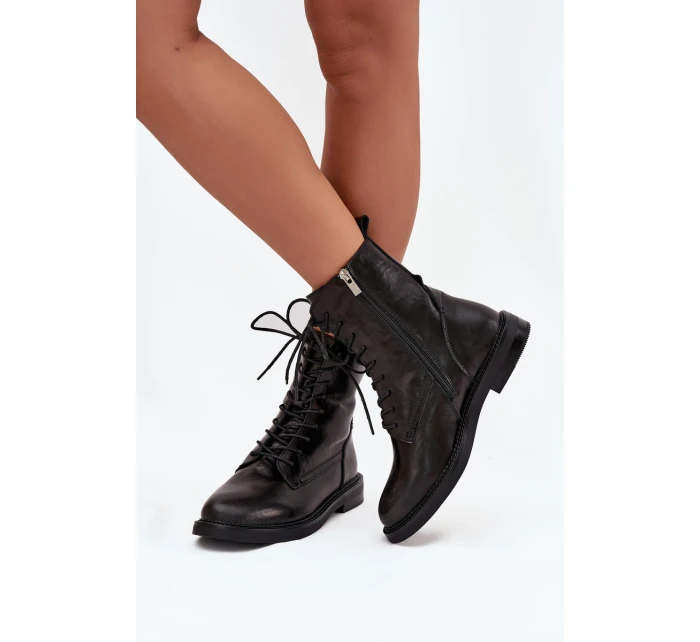 Kožené Zateplené Dámské Kotníkové Workery Big Star model 21708648 Černé - Big Star Shoes