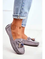 Dámské Semišové Mokasíny Šedé Donna Mia Dámské Semišové Mokasíny Šedé Donna Mia