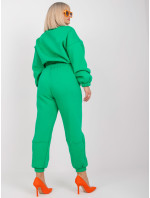 Zelená tepláková souprava větší velikosti s kalhotami Maleah