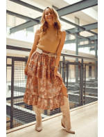 Šifonová sukně s karamelovými květy