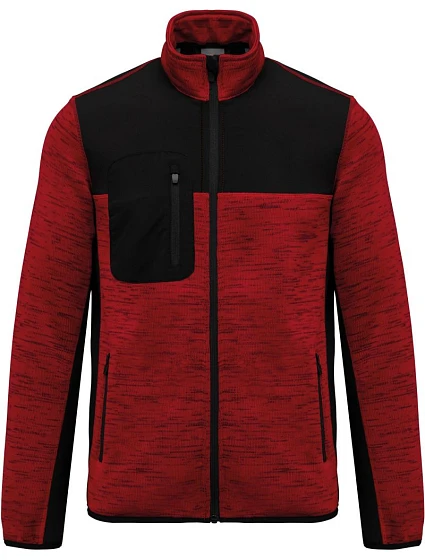 Pánská pracovní pletená fleecová bunda 20. red melange/black model 22448915 - WK Pánská pracovní pletená fleecová bunda 20. red melange/black model 22448915 - WK