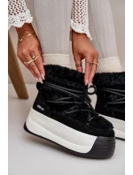 Dámské Kožené Sněhule Na Silné Podešvi S Kožešinou Big Star OO274A206 Černé