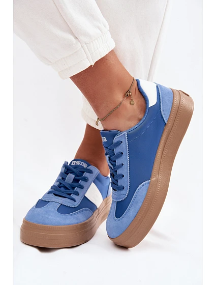 Kožené semišové tenisky Dámské Big Star model 22040011 Modré - Big Star Shoes