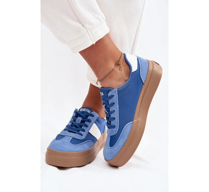 Kožené semišové tenisky Dámské Big Star TT274165 Modré