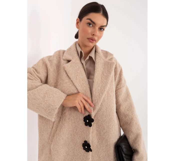 Płaszcz IT PL model 21795642 beżowy - FPrice Płaszcz IT PL model 21795642 beżowy - FPrice