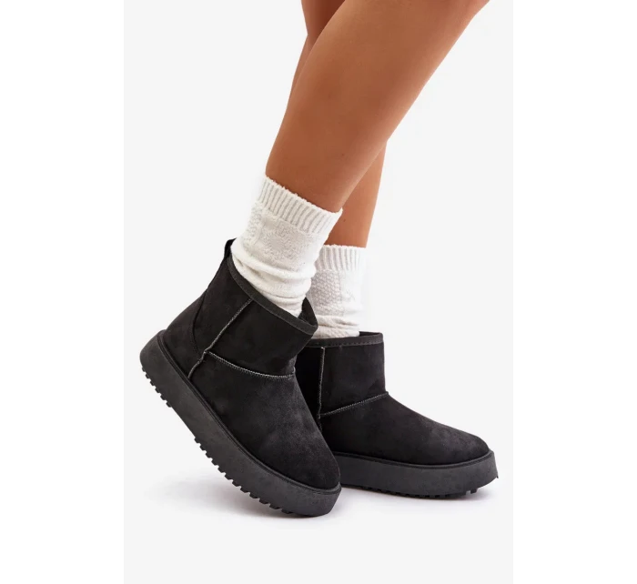 Dámské Sněhule Na Platformě Z Eko Semiše Černé Atteria Dámské Sněhule Na Platformě Z Eko Semiše Černé Atteria