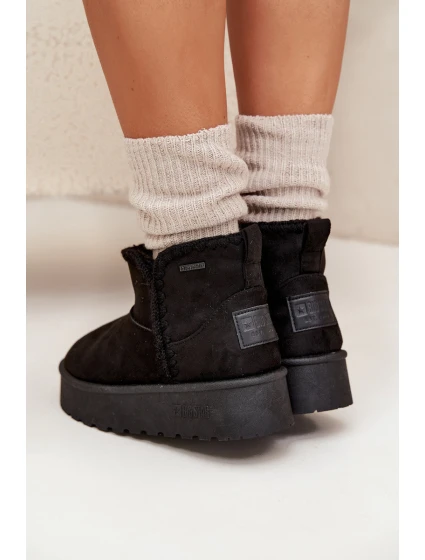 Dámské sněhule na platformě s prošíváním Big Star – černé