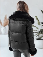 Dámská krátká bunda s kožešinou černá FashionStreet TY5067