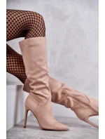 Klasické Semišové černé Boty Na Béžový model 21595587 - Boto