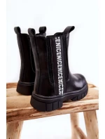 Dětské vysoké zateplené kozačky černé model 21597214 - Boto Dětské vysoké zateplené kozačky černé model 21597214 - Boto