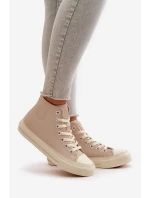 Dámské Tenisky Z Eko Kůže Béžové Big Star OO274934 Dámské Tenisky Z Eko Kůže Béžové Big Star OO274934