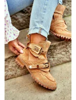 Dámské Kotníkové Boty Lu Boo Semišové s vykrojením Camel Rock Girl Dámské Kotníkové Boty Lu Boo Semišové s vykrojením Camel Rock Girl