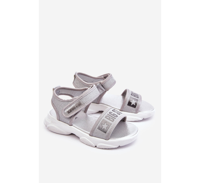 Dětské sandály na suchý zip Big Star LL374194 stříbrne