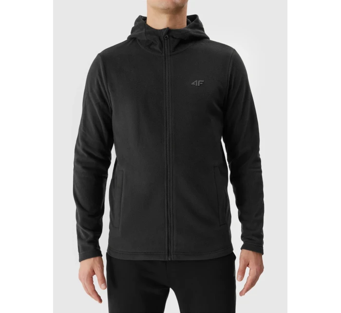 Pánský fleece regular s kapucí 4F - černý