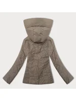 Tenká béžová dámská prošívaná bunda s kapucí model 21001841 - J.STYLE Tenká béžová dámská prošívaná bunda s kapucí model 21001841 - J.STYLE