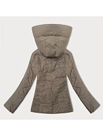 Tenká béžová dámská prošívaná bunda s kapucí model 21001841 - J.STYLE Tenká béžová dámská prošívaná bunda s kapucí model 21001841 - J.STYLE