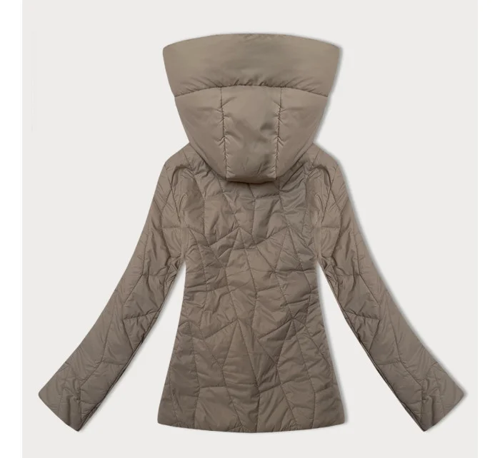 Tenká béžová dámská prošívaná bunda s kapucí model 21001841 - J.STYLE Tenká béžová dámská prošívaná bunda s kapucí model 21001841 - J.STYLE