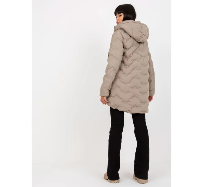 Béžová péřová zimní bunda s kapucí (NM-KR-P22-6632-62.00P)