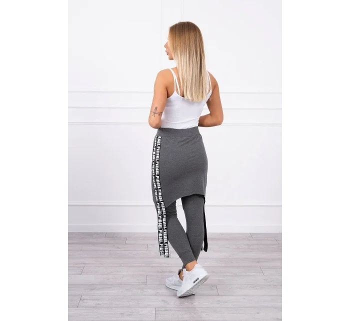 Kalhoty/oblek s nápisem selfie graphite