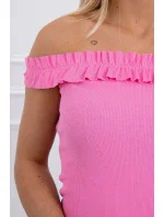 Třpytivá halenka s volánky světle růžová Třpytivá halenka s volánky světle růžová