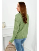 Svetr s rolákem tmavá máta
