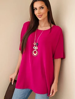 Halenka oversize s přívěskem tmavě fialová