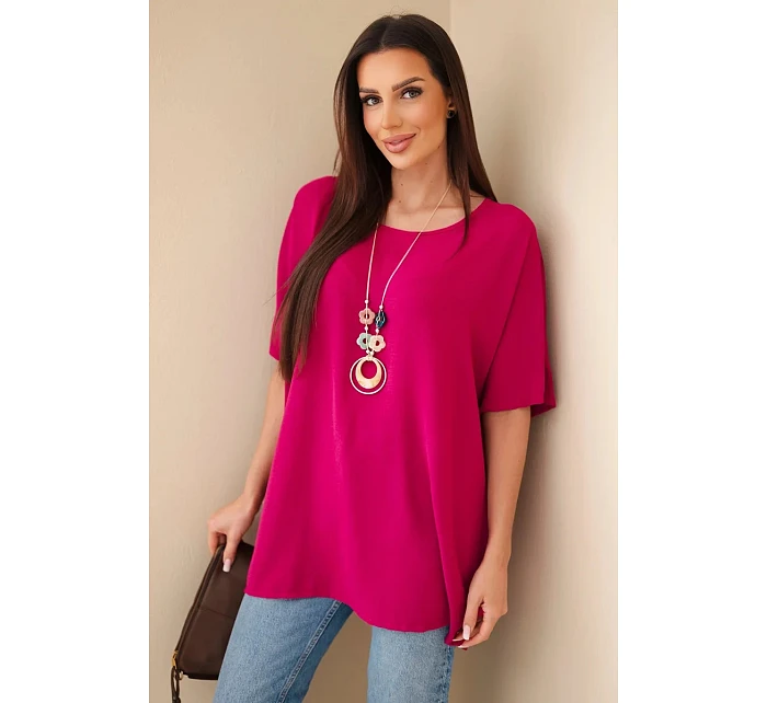 Halenka oversize s přívěskem tmavě fialová