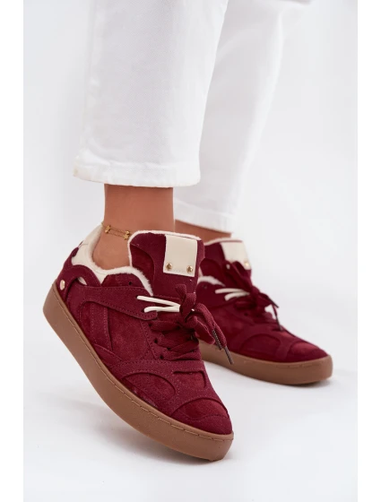 Dámské tenisky na platformě s kožešiny Bordó model 21707261 - Boto