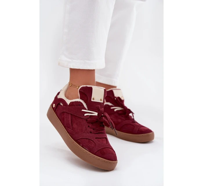 Dámské tenisky na platformě s vyhříváním kožešiny Bordó Solvia Dámské tenisky na platformě s vyhříváním kožešiny Bordó Solvia