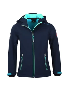 TrollKids Dívčí softshellová bunda Trollfjord Jacket navy/mint navy blue (175-132)
