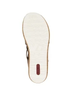 Dámské sandály na platformě s leopardím vzorem v béžové barvě Rieker 62741-90