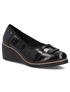 Černé kožené lodičky Filippo DP7661/26 BK na podpatku