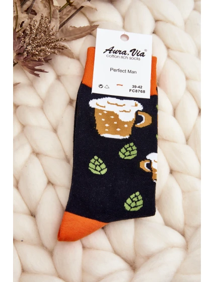 Mužské ponožky s model 21643686 vzory černé - Aura.via