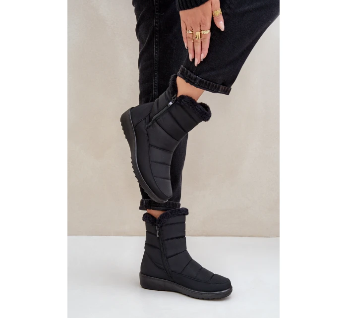 Dámské Sněhule Na Zip S Kožíškem Černé model 21675452 - EVENTO Dámské Sněhule Na Zip S Kožíškem Černé model 21675452 - EVENTO