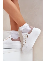 Dámské Sneakersy Na Platformě Eko Kůže Bílé Lelandine Dámské Sneakersy Na Platformě Eko Kůže Bílé Lelandine