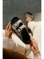 Semišové Dámské Pantofle S Přezkami D.Franklin DFSH405002 Zebra