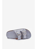 Dámské pantofle s přezkami Modré Oliena