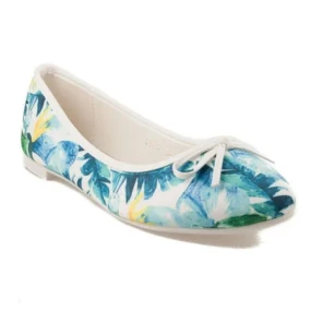 model 1775407 bílé dámské baleríny s květy - VICES