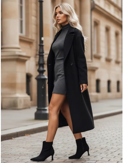 Dámské semišové kozačky černé model 21993194 - Dstreet Dámské semišové kozačky černé model 21993194 - Dstreet