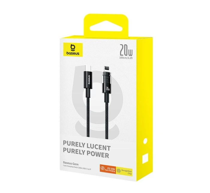 Kabel Baseus Gem USB C-IP 20W 1m (černý)