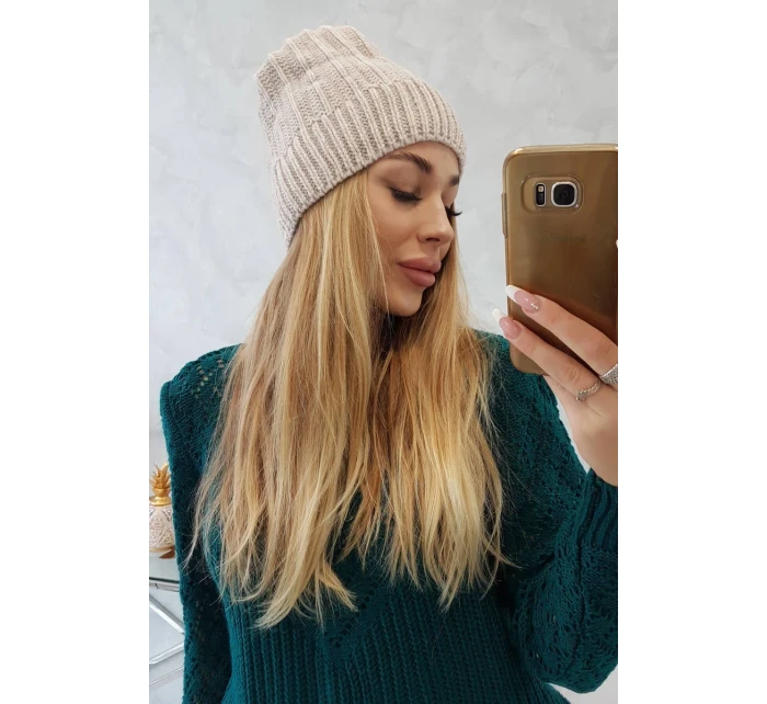 Fleecová čepice Anna model 18750143 béžová - K-Fashion Fleecová čepice Anna model 18750143 béžová - K-Fashion