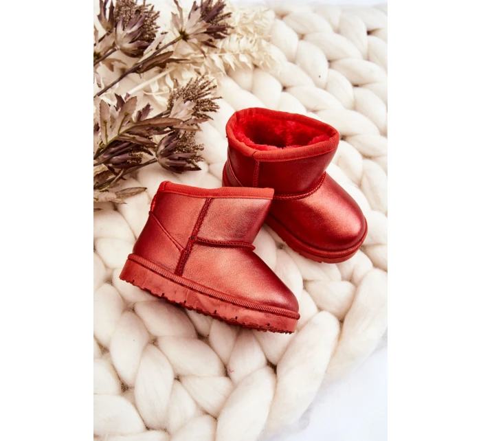 Dětské sněhule s kožešinou Červené model 21605368 - Boto
