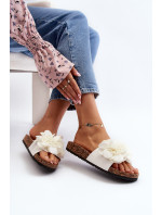 Dámské pantofle s bílým květem značky Lulania