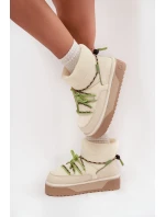 Dámské sněhule na platformě D.Franklin – jasně béžové